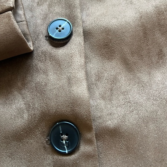 English Factory Brown Suede Button-Up Women's Jacket - Picture 4 of 6